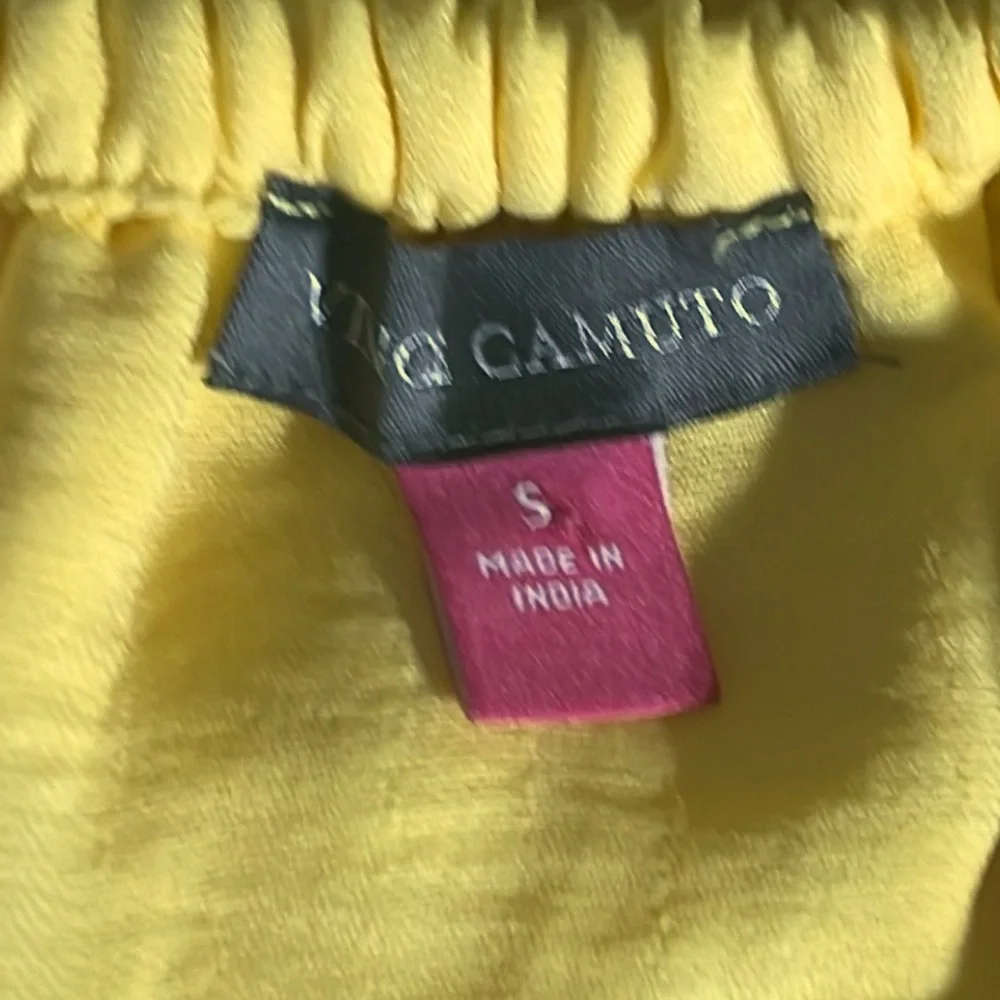 Vince Camuto EC bright canary yellow on or off shoulder blouse. Size small